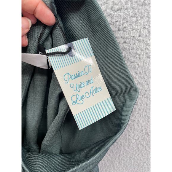 P'TULA Leggings XS Green Seamless High Rise Cropped Athleisure Workout Shaping - Picture 8 of 9